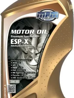 Tovární Cena Motorový olej MPM Premium Synthetic ESP-X 5W30 1 l 05001ESP-X