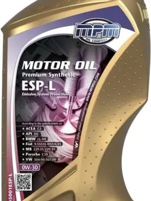 Motorový olej MPM Premium Synthetic ESP-L 0W30 1L 05001ESP-L Nakupujte Hned