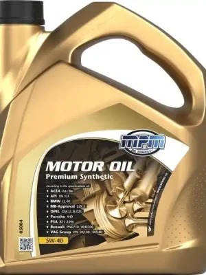Výprodej Motorový olej MPM Premium Synthetic 5W40 4L 05004