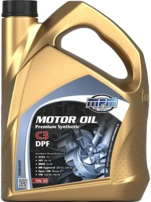 Oblíbený Motorový olej MPM Premium Synthetic C3 DPF 5W30 5L 05005DPF