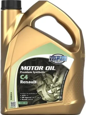 Ověřený Motorový olej MPM Premium Synthetic ACEA C4 RE 5W30 5L 05005C4