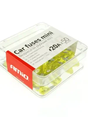 Amio 02221 Autopojistky MINI pouzdro 50 ks 20A Pouze Dnes