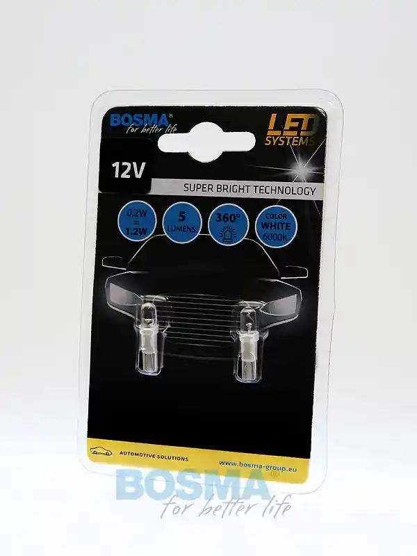 Bosma 3956 Žárovka 12V 1xLED 1XSTANDARD T05 BÍLÁ 6000K (blistr 2 ks) Koupit Online