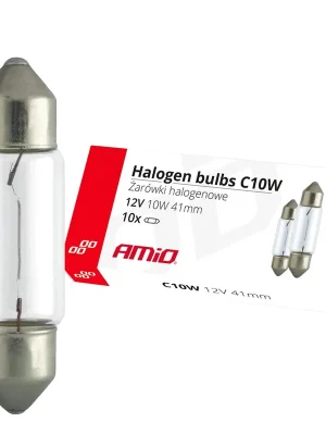 Časově Omezené Amio 02557 Halogenová žárovky C10W Festoon 41mm 12V 10ks