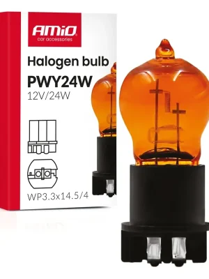 Amio 04410 Halogenová žárovka PWY24W WP3.3x14.5-4 Amber 12V 24W Jen Po Omezenou Doba