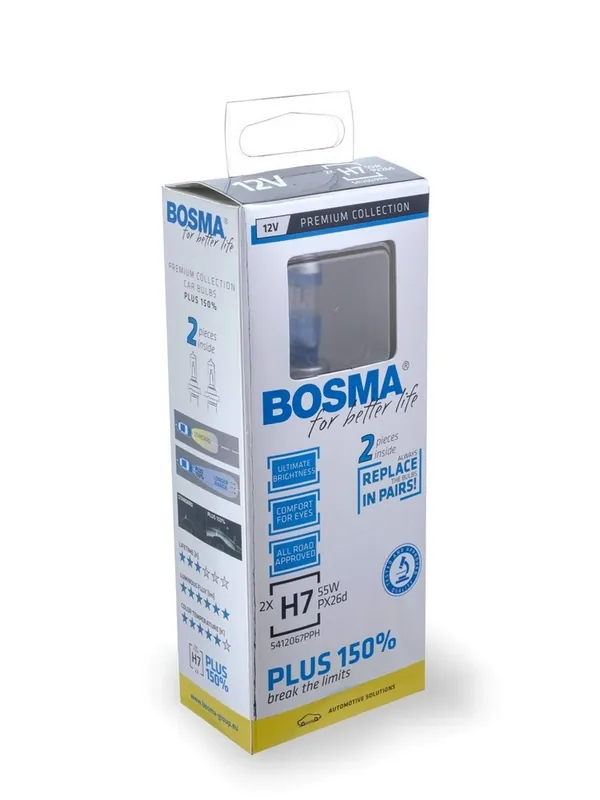 Finální Výprodej Bosma 5462 Žárovka PLUS 150% 12V 55W H7 PX26d (twin box)
