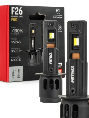 Ověřený Amio 04869 LED žárovky hlavního svícení Série F26 PRO LumiTec LIMITED +130% DUO FULL CANBUS H1 12V 24V
