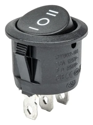 Amio 02463 Černý oválný vypínač 12/230V BU03 Cenový Hit