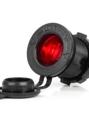 Amio 04219 Zásuvka do zapalovače auta s ČERVENÝM LED podsvícením 12/24V vodotěsná Oblíbený