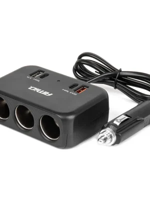 Super Cena Amio 04365 Prodlužovací zásuvka 1x USB-A 1x USB-C QC4.0 12V/24V 120W 80cm