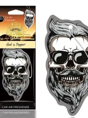 Originální Aroma Car Dia de los muertos - Oud and Pepper skull závěsná vůně