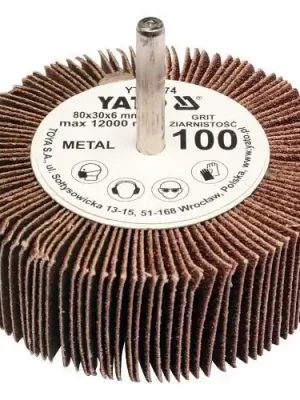 Expresní Doručení Yato Kotouč lamelový radiální 80x30 P-60 s hřídelí 6 mm YT-83372