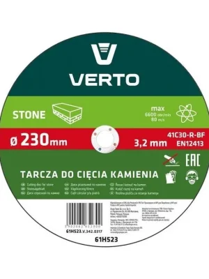 Verto 61H523 Řezný kotouč na kámen 230mm Vysoce Kvalitní