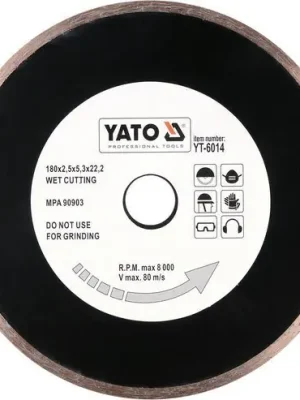Yato Kotouč diamantový 180 x 22,2 x 2,5 mm hladký YT-6014 Top Prodej