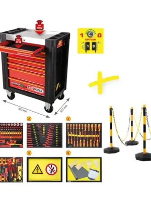 Finální Výprodej KS Tools Dílenský vozík PERFORMANCEplus e10 se 164 ks izolovaného nářadí na hybridní vozidla a elektromobily 117.6155