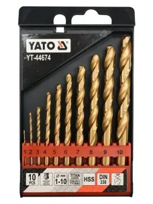 Yato Sada vrtáků do železa HSS-TiN 10ks 1-10mm YT-44674 Zlevněný