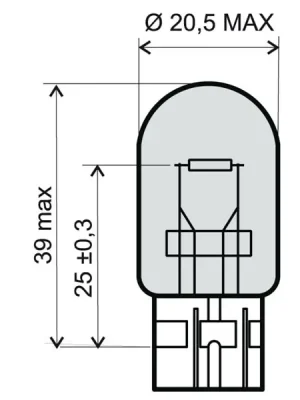 Žárovka RMS 246510381 12V 21W T20 bílá Nejprodávanější