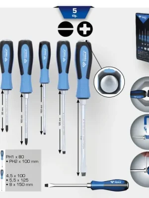 Brilliant Tools BT031020 Souprava šroubováků s úderovou čepičkou, 5dílná, drážka, PH Phillips Odeslání Ihned