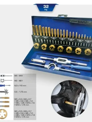 Ihned K Objednání Brilliant Tools BT101950 Souprava závitořezného nářadí TiN, 32dílná