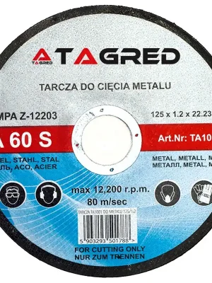 Kotouč na řezání kovů 125 x 22,2 x 1,2 mm, Tagred TA1001 Výhodná Nabídka