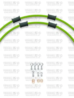 Top Prodej Hadice přední brzdy sada Venhill POWERHOSEPLUS HON-4007F-GR (1 hadice v sadě) zelené hadice, chromové koncovky