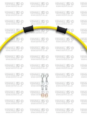 Akce Hadice zadní brzdy Venhill POWERHOSEPLUS SUZ-5007R-YE (1 hadice v sadě) žluté hadice, chromové koncovky
