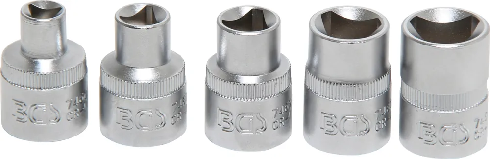 BGS 8608, Sada tříhranných nástrčných hlavic | M5 - M12 (8 - 16,5 mm) | 5dílná Cenová Bomba