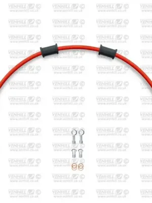 Aktuální Hadice přední brzdy sada Venhill POWERHOSEPLUS HON-1013F-RD (1 hadice v sadě) červené hadice, chromové koncovky