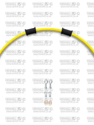 Sezónní Sleva Hadice přední brzdy sada Venhill POWERHOSEPLUS TRI-8002FS-YE (1 hadice v sadě) žluté hadice, nerezové koncovky
