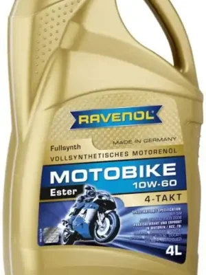 Ověřený Motorový olej Ravenol Motobike Ester 4T 10W-60, 4L