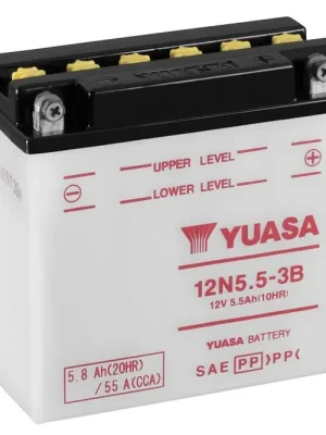 Ověřený Motobaterie Yuasa Standard 12V, 5.5Ah, 55A, 12N5.5-3B