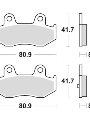 brzdové destičky, BRAKING (semi-metalická směs SM1) 2 ks v balení Ihned K Objednání