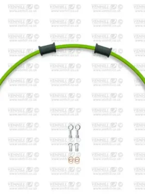 Akční Nabídka Hadice zadní brzdy Venhill POWERHOSEPLUS SUZ-7028RS-GR (1 hadice v sadě) zelené hadice, nerezové koncovky