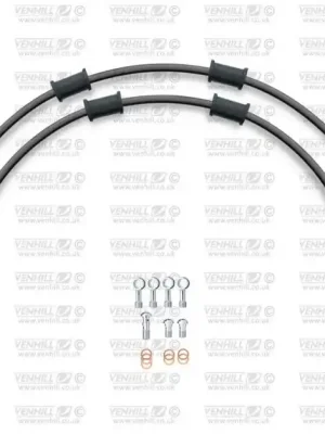 Značkový RACE Hadice přední brzdy sada Venhill POWERHOSEPLUS HON-6032FS-BK (2 hadice v sadě) černé hadice, nerezové koncovky