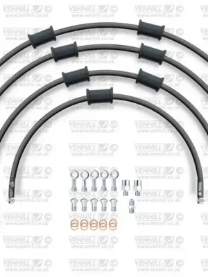 STANDARD Hadice přední brzdy sada Venhill POWERHOSEPLUS BMW-11001F-BK (4 hadice v sadě) černé hadice, chromové koncovky Sezónní Sleva
