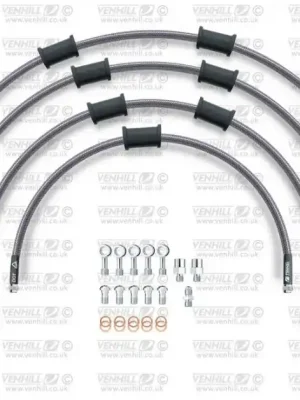 STANDARD Hadice přední brzdy sada Venhill POWERHOSEPLUS HON-10033F (4 hadice v sadě) Průhledné hadice, chromové koncovky Omezená Nabídka