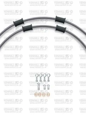 Značkový STANDARD Hadice přední brzdy sada Venhill POWERHOSEPLUS KTM-9001F (2 hadice v sadě) Průhledné hadice, chromové koncovky