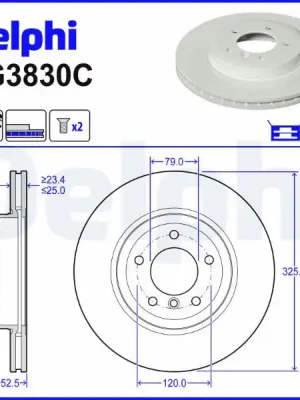 Koupit Online Brzdový kotouč DELPHI BG3830C