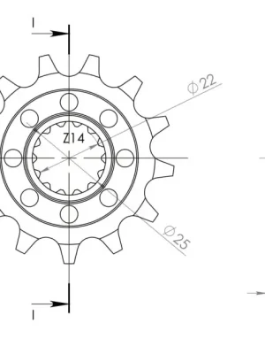 Řetězové kolečko SUPERSPROX CST-250/300:14 14 zubů, 520 Autentický