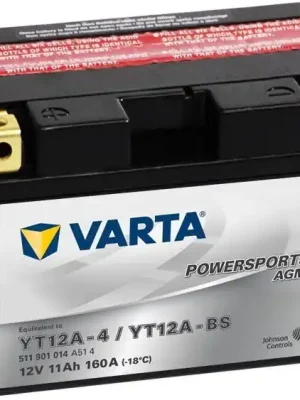 Jen Po Omezenou Doba Motobaterie Varta Powersports AGM, 12V 11Ah, YT12A-BS