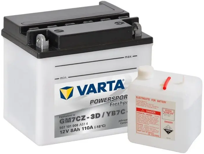 Motobaterie Varta Powersports Freshpack 12V, 8Ah, YB7C-A Tovární Cena