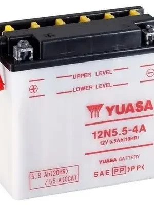 Motobaterie Yuasa Standard 12V, 5.5Ah, 55A, 12N5,5-4A Speciální Cena