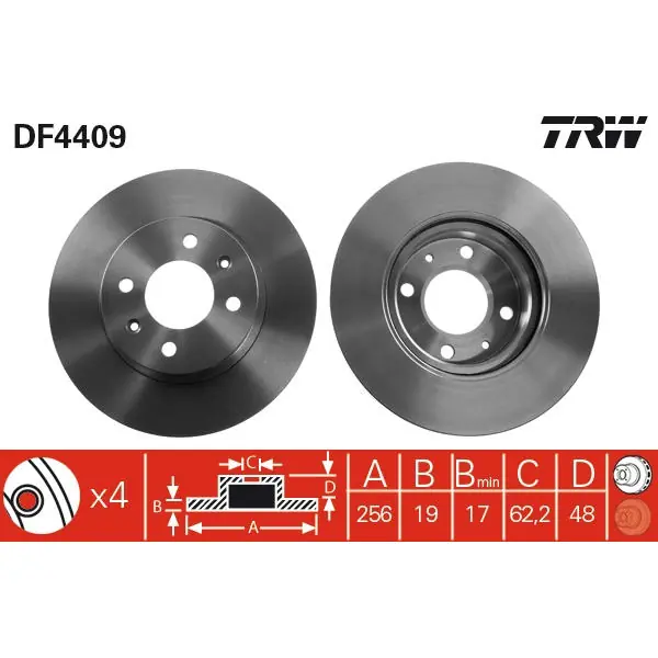 Rychlé Dodání Brzdový kotouč TRW DF4409