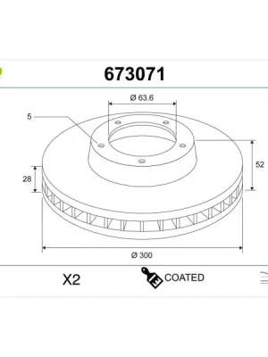 Výprodej Brzdový kotouč VALEO 673071