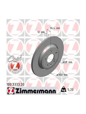 Bezpečná Platba Brzdový kotouč ZIMMERMANN 100.3333.20