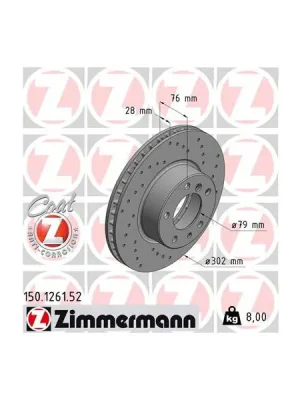 Brzdový kotouč ZIMMERMANN 150.1261.52 Víkendová Akce