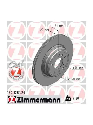Brzdový kotouč ZIMMERMANN 150.1281.20 Bezpečná Platba
