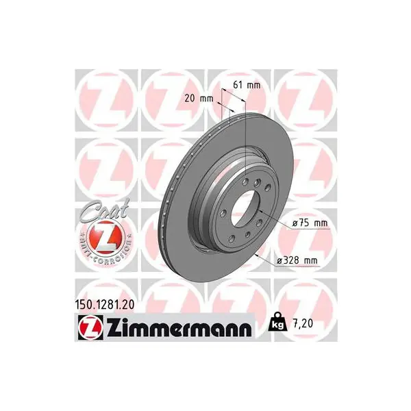 Brzdový kotouč ZIMMERMANN 150.1281.20 Bezpečná Platba