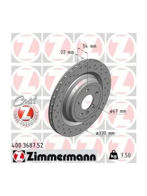 Brzdový kotouč ZIMMERMANN 400.3687.52 Víkendová Akce