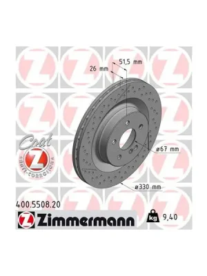 Brzdový kotouč ZIMMERMANN 400.5508.20 Expresní Doručení